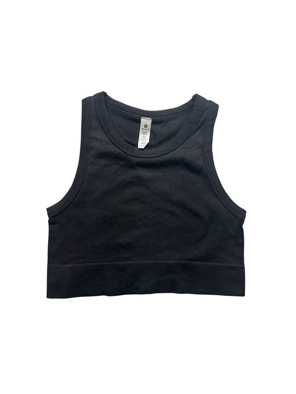 90 Degree by Reflex Women’s XL Black Seamless Ribbed Crop Tank Top